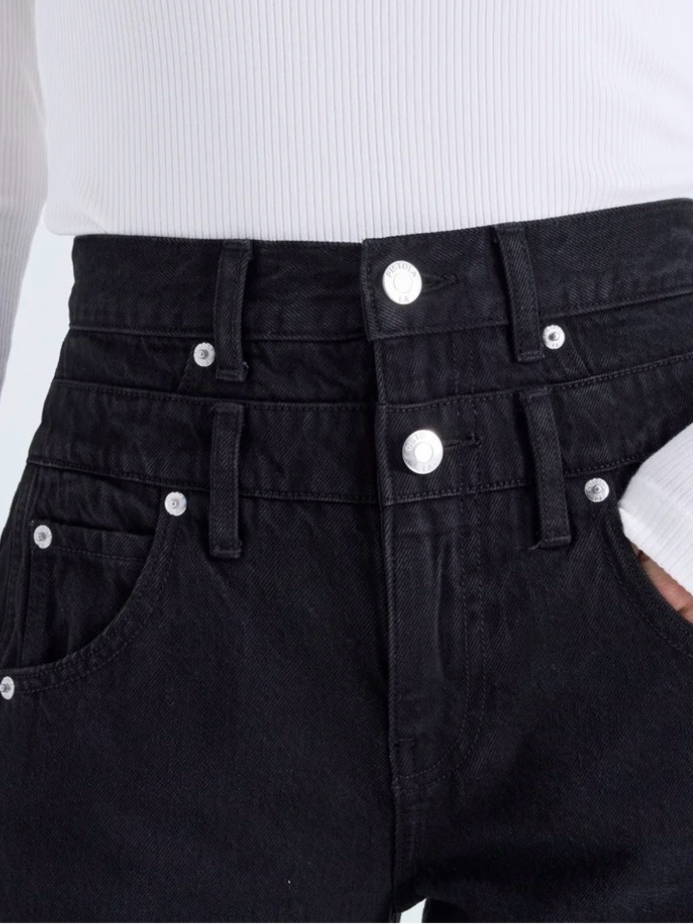 CALEB HIGH RISE STACKED WAIST JEAN - MIDNIGHT HOUR - Picture 4 of 7
